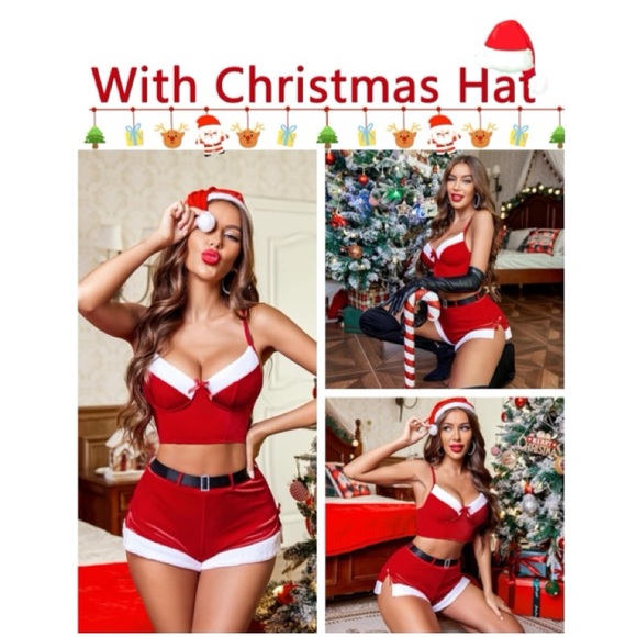 AVIDLOVE Velvet Christmas Santa Set with Christmas Hat Women’s Sz XL - Picture 3 of 11